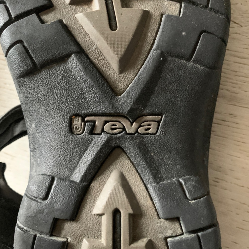 Teva Shoc Pad Mens Hiking Sandals Black Grey Adjustable Sz 11‎ Outdoor Trail - Picture 6 of 11
